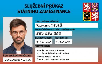 Služební průkaz státního zaměstnance - Kalibrace zdarma