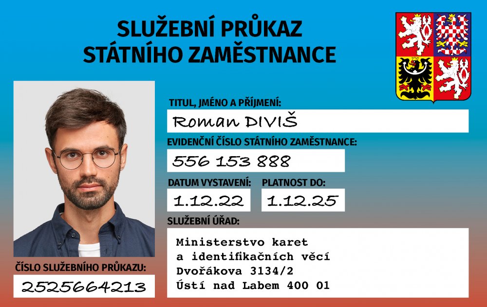 Služební průkaz státního zaměstnance - Roční objem tisku - do 10.000 karet